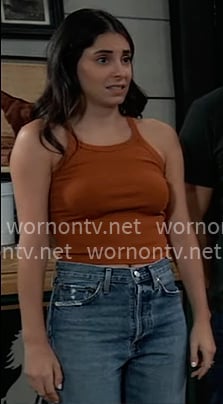 Molly's orange tank top on General Hospital