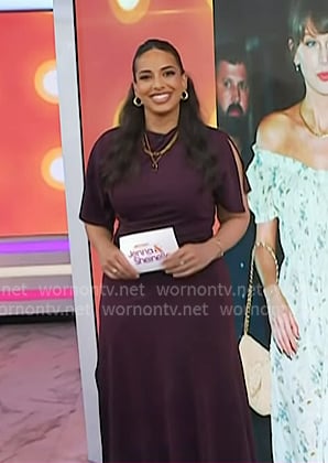 Nessa Diab's purple slit sleeve dress on Today