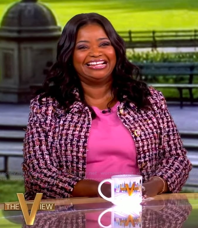 Octavia Spencer’s pink tweed jacket on The View