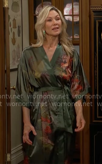 Patty's green tiger robe on The Young and the Restless