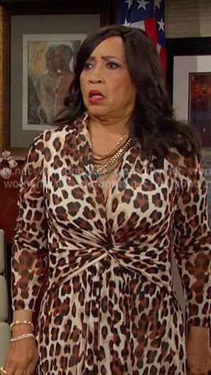 Paulina's leopard twist front dress on Days of our Lives