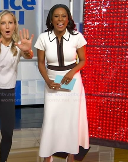 Rachel's contrast midi dress on Good Morning America