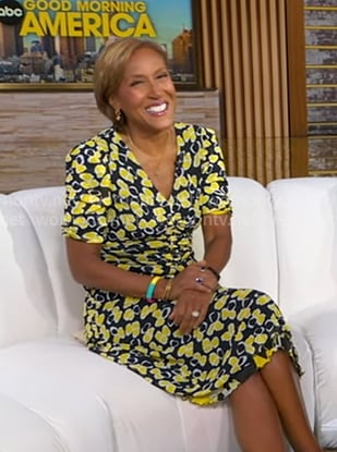 Robin's black and yellow print dress on Good Morning America
