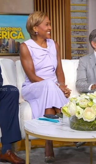 Robin's lilac twisted midi dress on Good Morning America