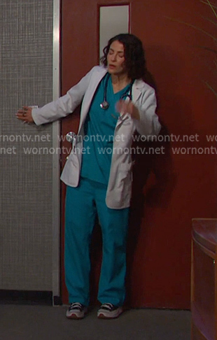 Sarah's black platform sneakers on Days of our Lives