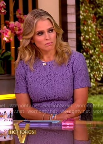 Sara's lilac floral lace dress on The View