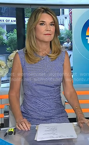 Savannah's blue check ruched dress on Today