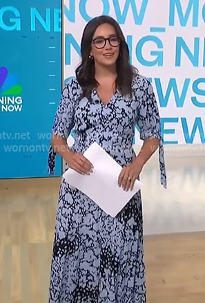 Savannah's blue floral tie sleeve dress on NBC News Daily