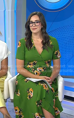 Savannah's green floral wrap midi dress on Today