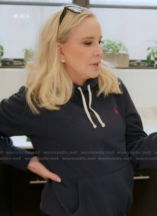Shannon's navy hoodie on The Real Housewives of Orange County