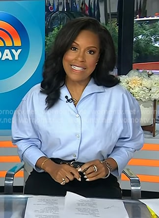 Sheinelle's blue button down shirt on Today
