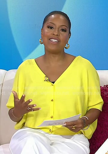 Sheinelle's yellow cardigan on Today