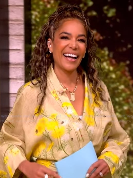 Sunny's yellow floral print midi dress on The View