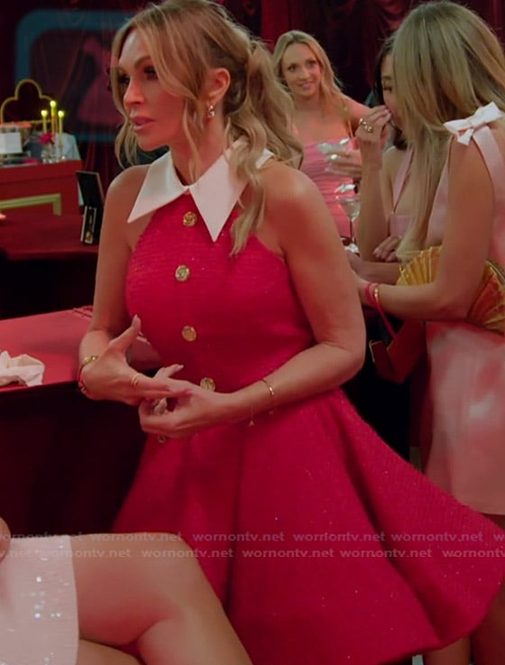 Tamra's red tweed mini dress on The Real Housewives of Orange County
