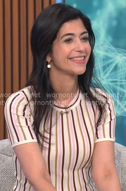 Taraneh Shirazian's striped top on CBS Mornings