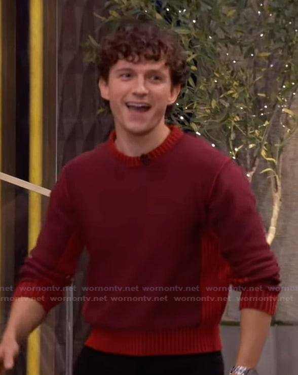 Tom Holland's red sweater on Live with Kelly and Mark