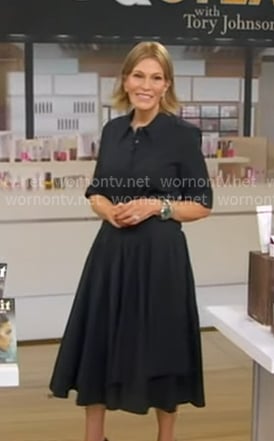Tory's black layered short sleeve dress on Good Morning America