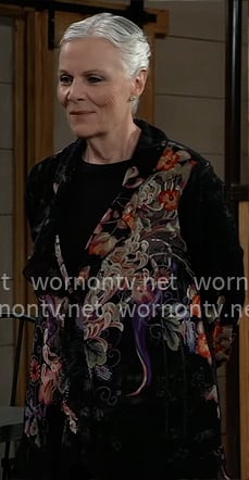 Tracy's printed button front shirt on General Hospital