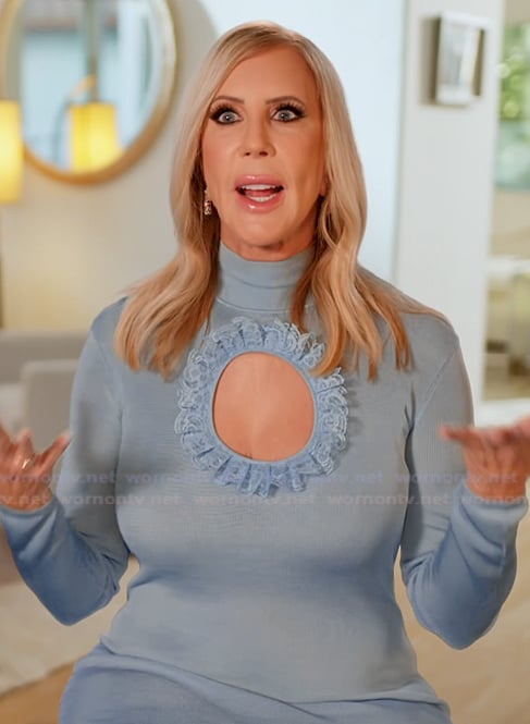 Vicki's blue confessional dress on The Real Housewives of Orange County