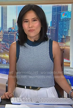 Vicky's blue textured vest on NBC News Daily