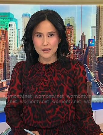 Vicky's red leopard dress on NBC News Daily