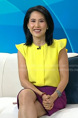 Vicky's yellow ruffle top on Today