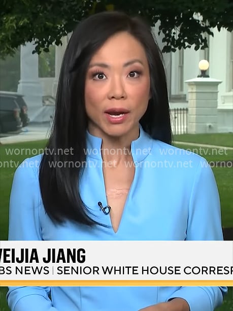 Weijia Jiang's light blue dress on CBS Mornings