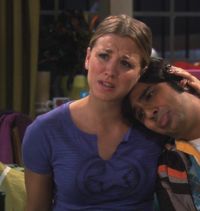 Penny’s blue star shirt on The Big Bang Theory