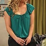Penny’s green blouse on The Big Bang Theory