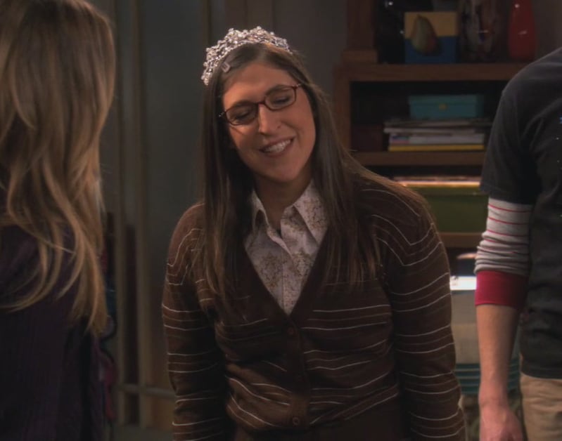 Amy’s brown striped cardigan on The Big Bang Theory