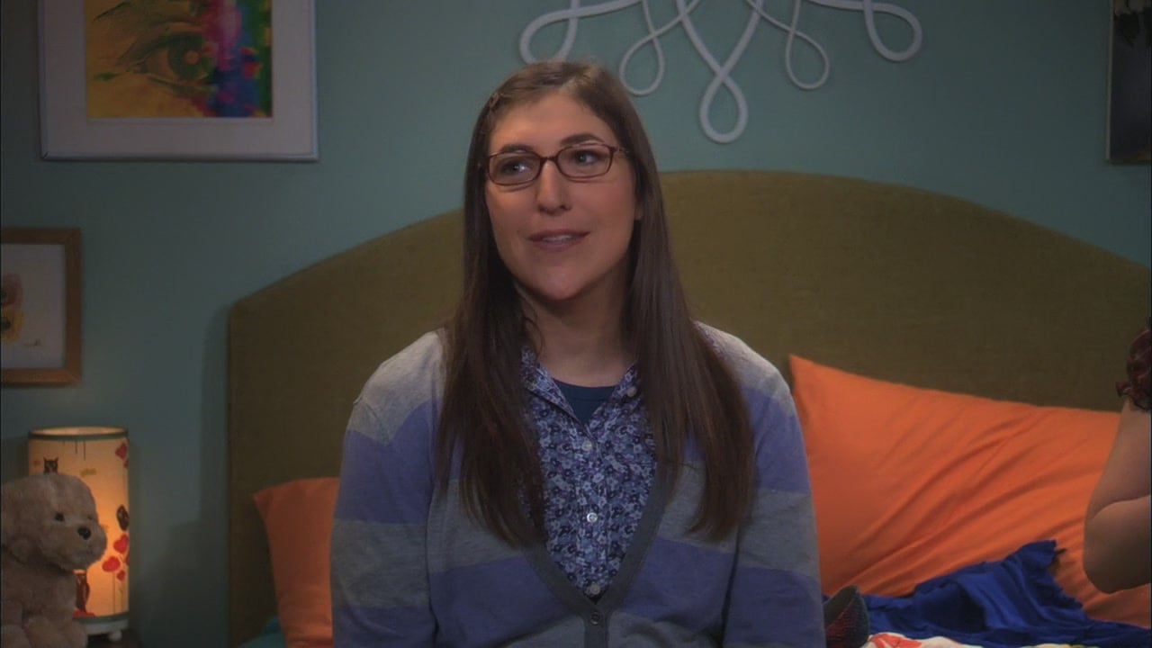 Amy’s purple and grey striped cardigan on The Big Bang Theory