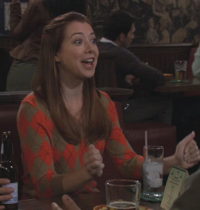 Lily’s orange argyle sweater on How I met your mother