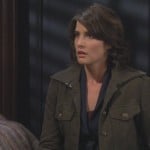 Robin’s olive green coat on How I met your mother