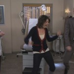 Robin’s blue and red cardigan on How I met your mother