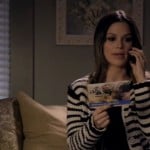 Zoe’s black and white striped cardigan on Hart of Dixie