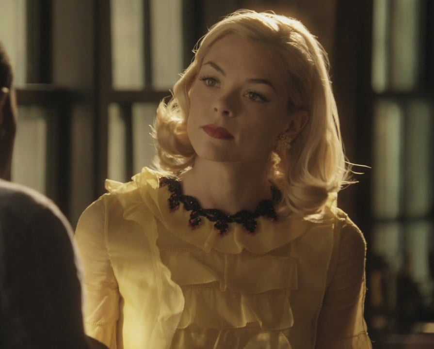 Lemon’s yellow frill blouse with black necklace on Hart of Dixie