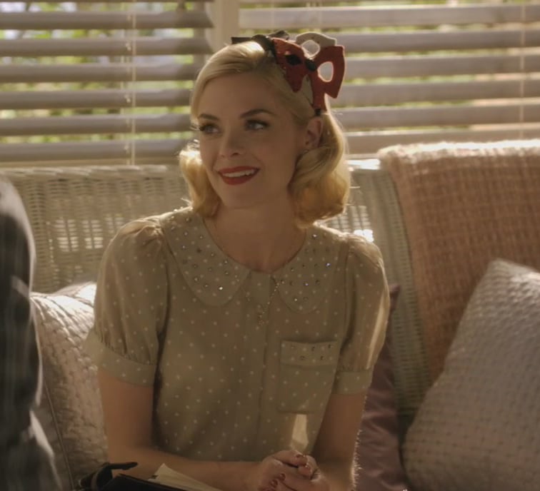 Lemon’s polka dot blouse with cream and red headband on Hart of Dixie