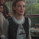 Britta’s grey and lace cardigan on Community