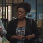 Shirley’s blue patterned top on Community