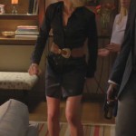 Jane’s black shirtdress with brown belt on Happy Endings