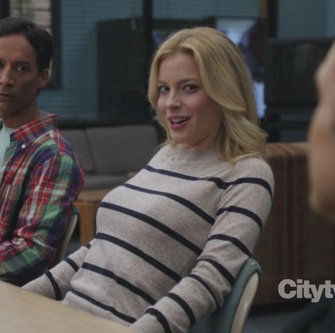 Britta’s grey and blue striped sweater on Community