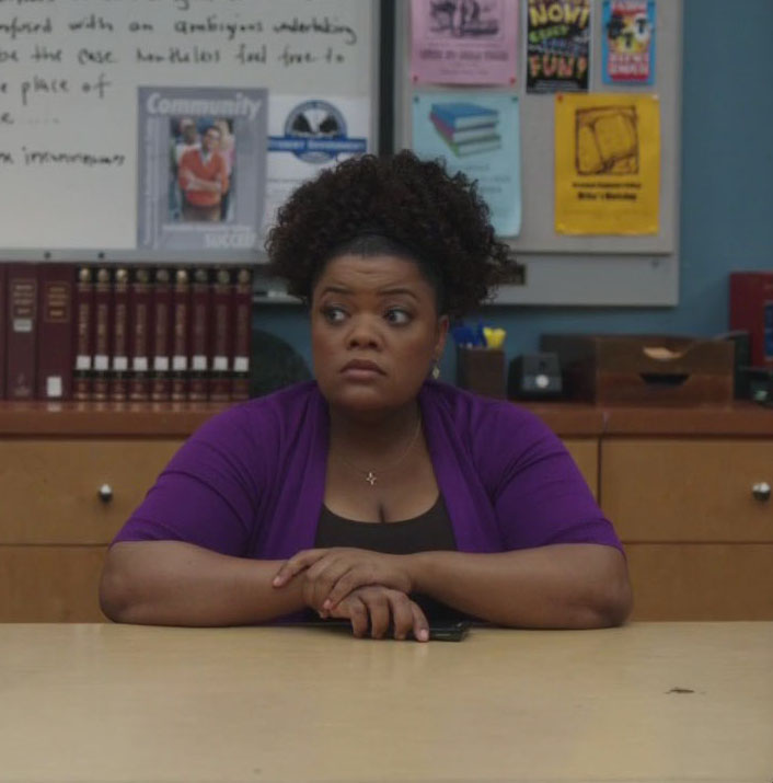 Shirley’s purple cardigan on Community