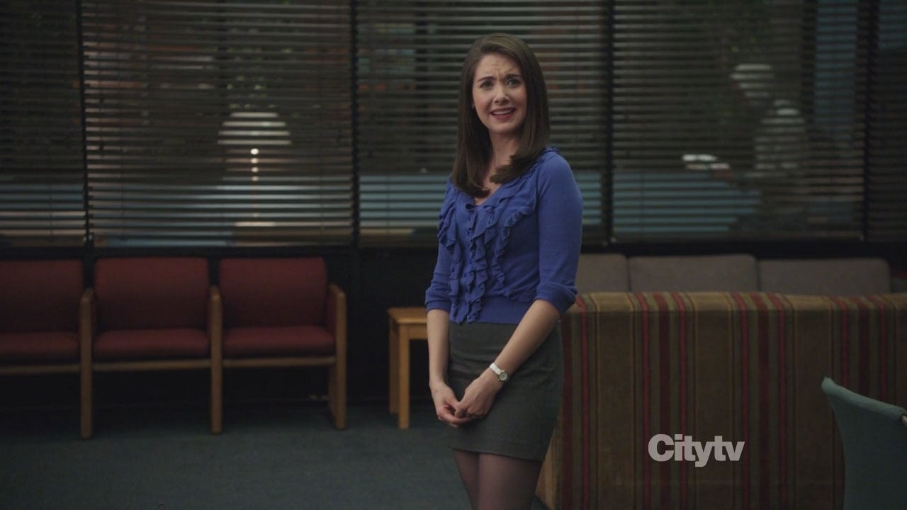 Annie’s blue ruffle cardigan on Community