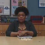 Shirley’s grey open drape cardigan on Community