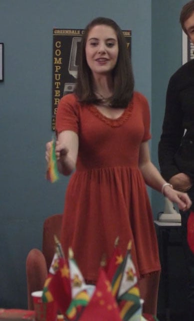 Annie’s orange short sleeve dress on Community