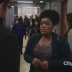 Shirley’s grey open cardigan on Community