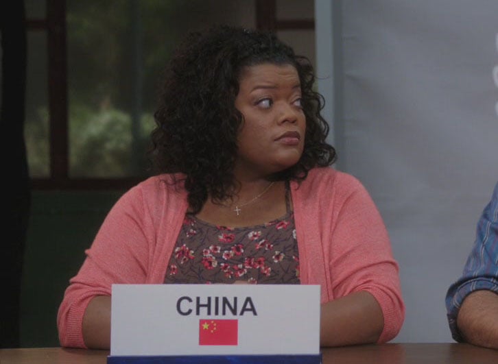 Shirley’s pink cardigan on Community