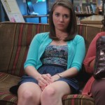 Annie’s turquoise cardigan and floral top on Community