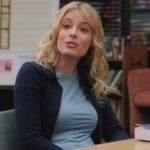 Britta’s navy ribbed sweater on Community