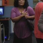 Shirley’s long purple top with maxi skirt on Community